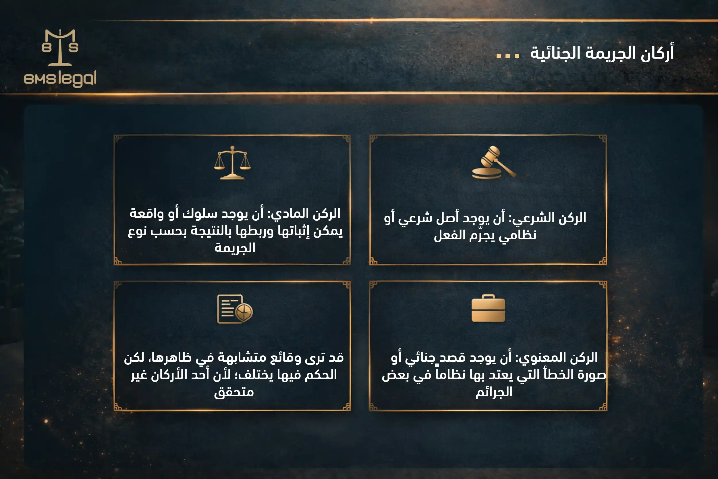 أركان الجريمة الجنائية في السعودية