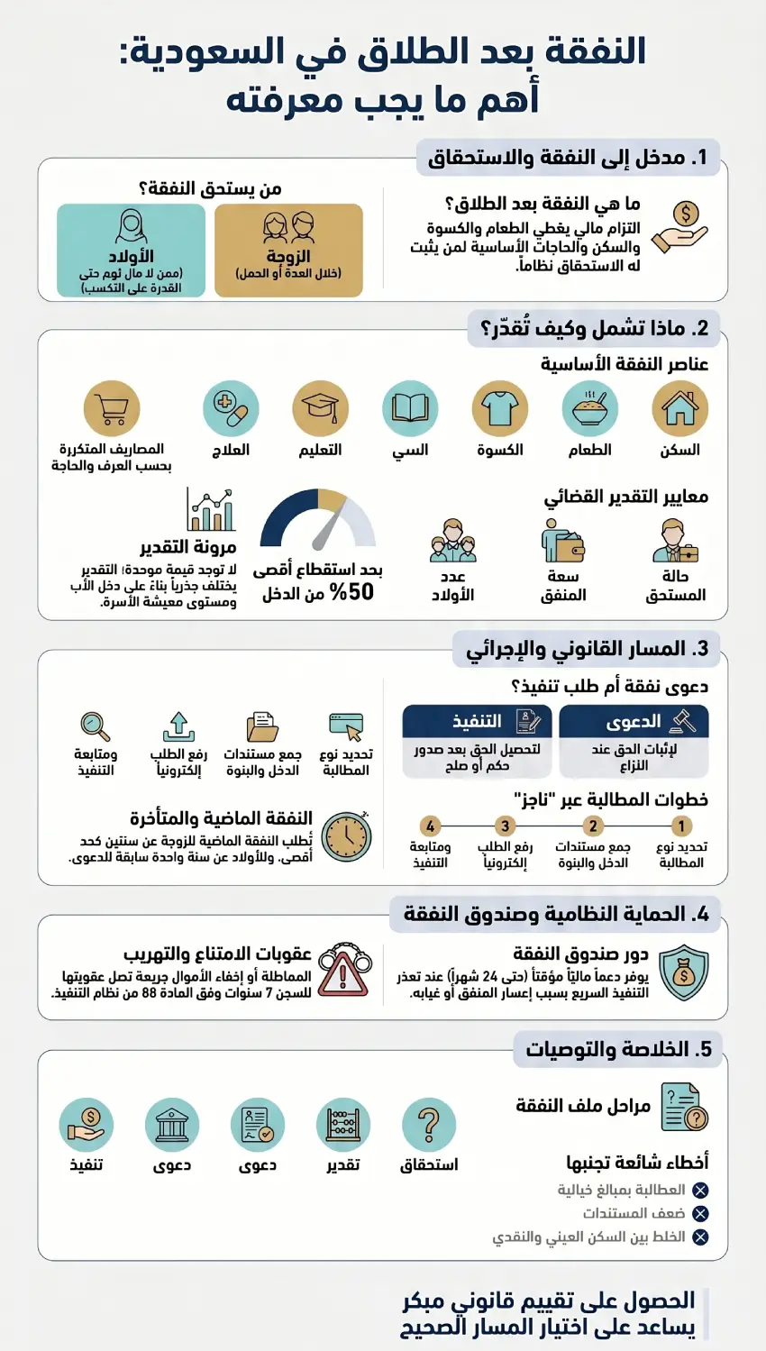 أنفوغرافيك النفقة بعد الطلاق