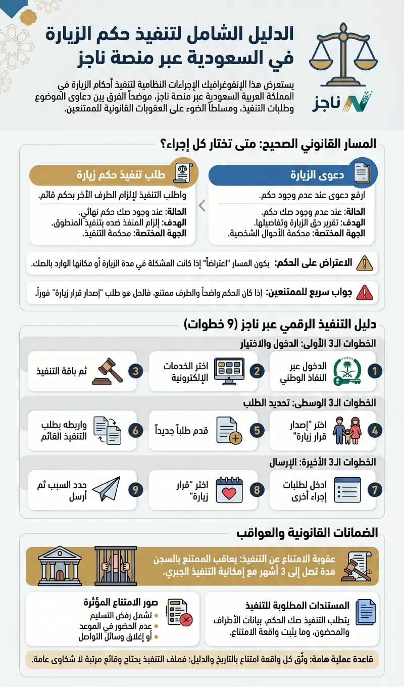 أنفوغرافيك تنفيذ حكم الزيارة