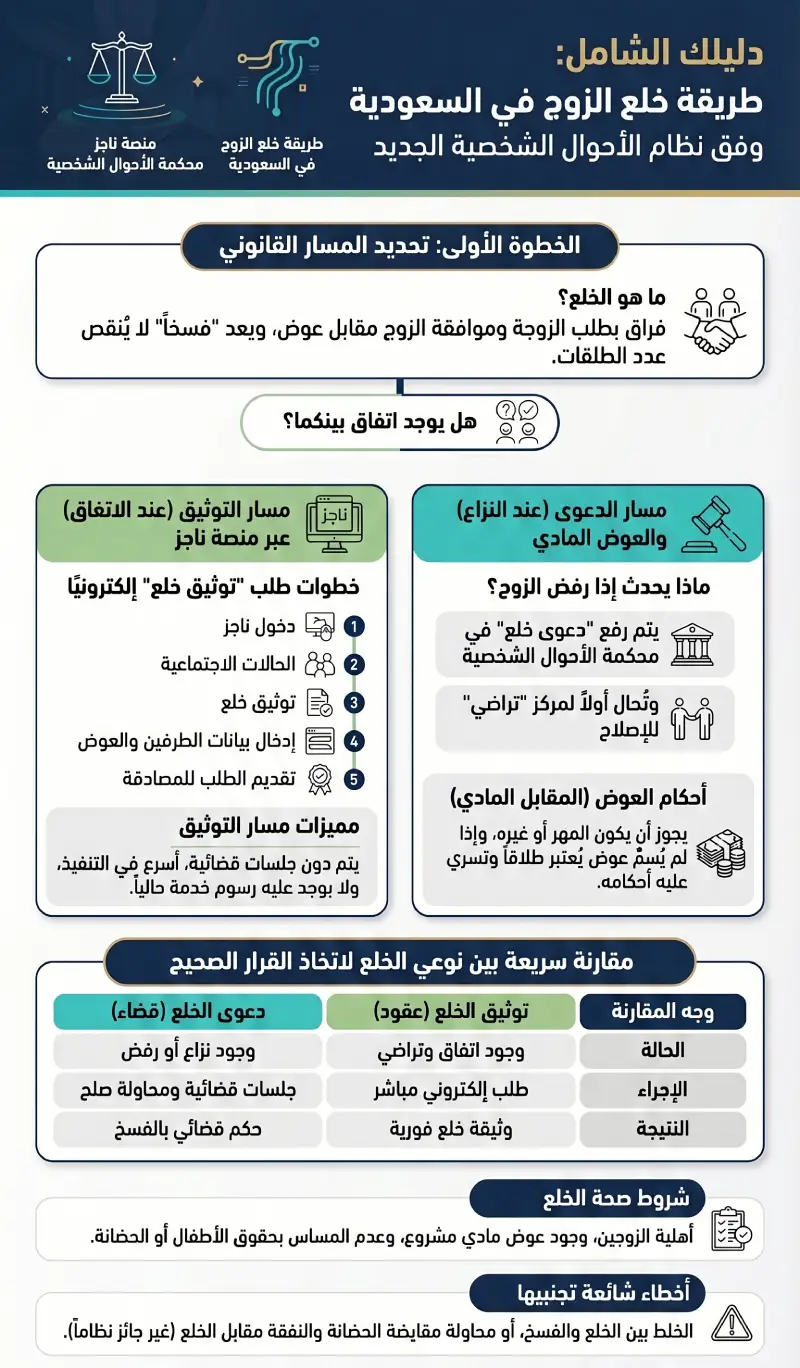 أنفوغرافيك طريقة خلع الزوج 