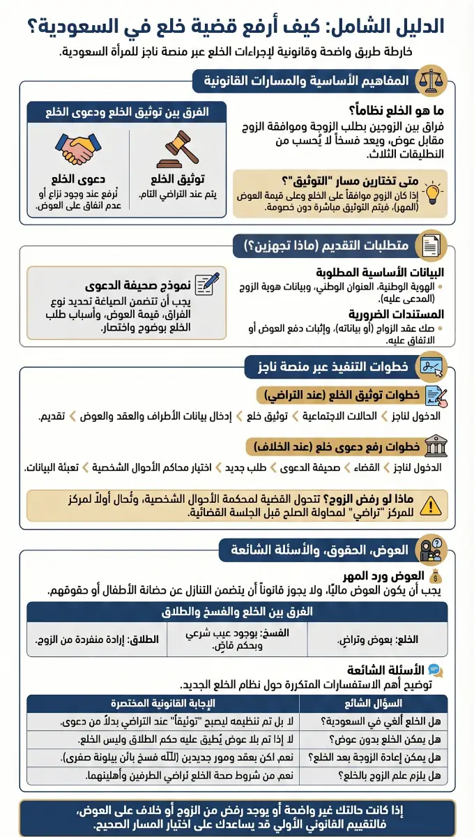 أنفوغرافيك كيف أرفع قضية خلع