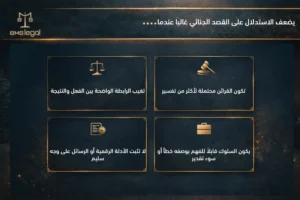 يضعف الاستدلال على القصد الجنائي غالباً عندما