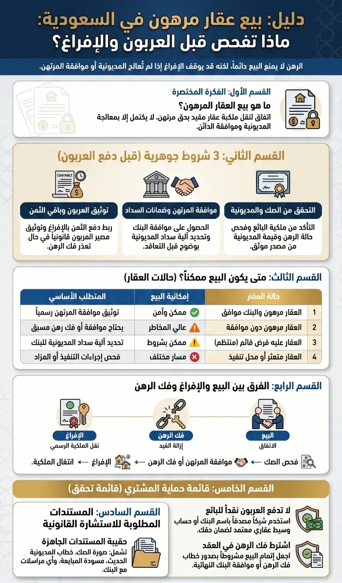 إنفوغرافيك بيع عقار مرهون