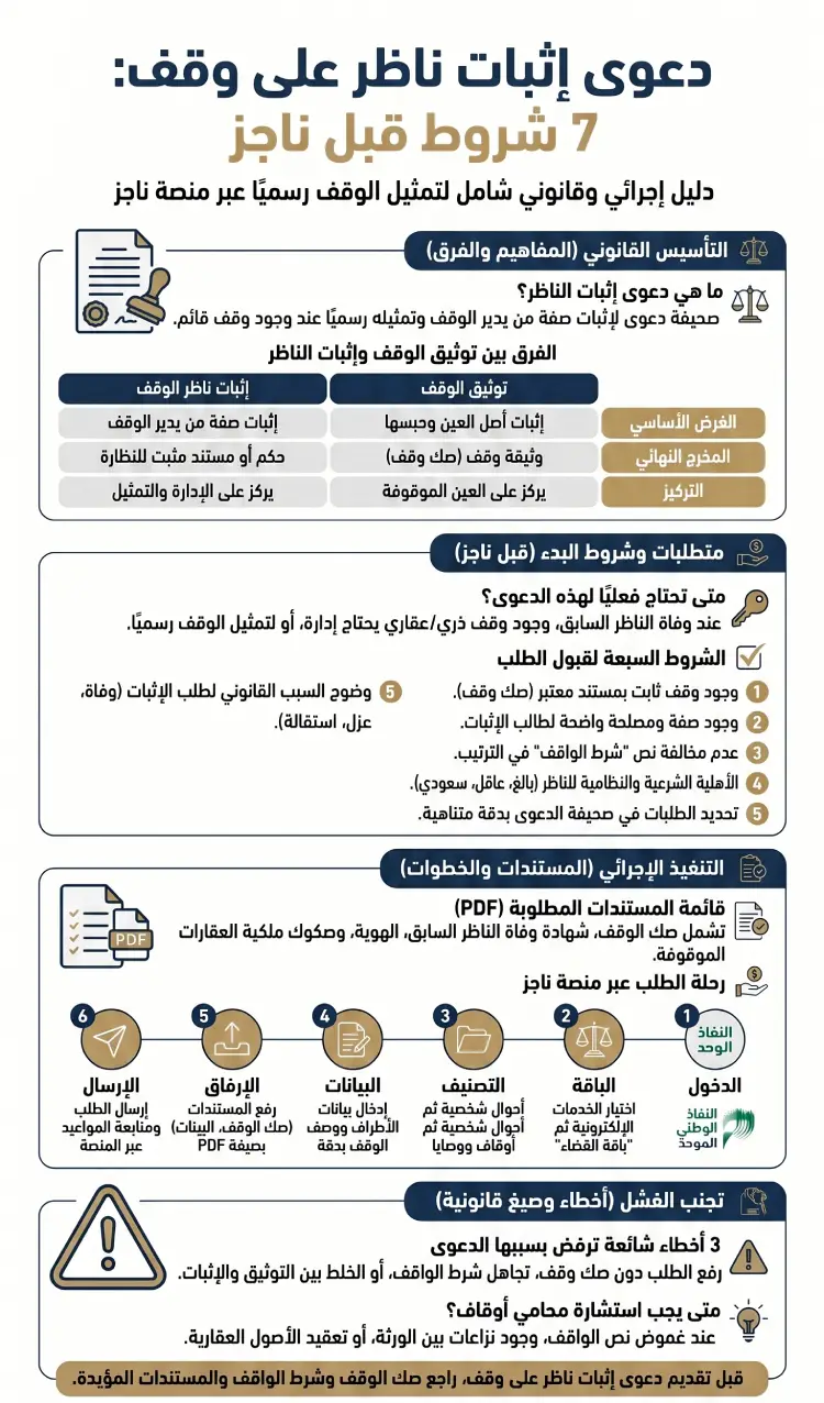 إنفوغرافيك دعوى إثبات ناظر على وقف