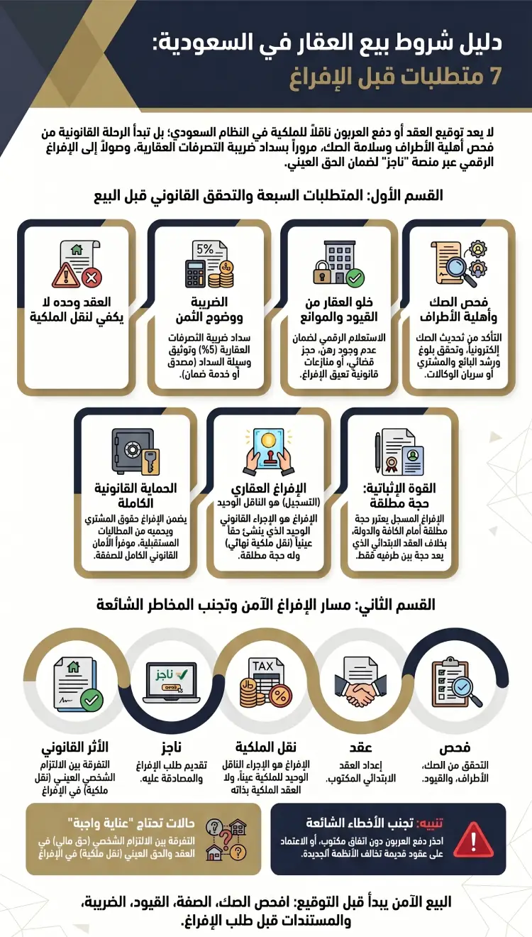 إنفوغرافيك شروط بيع العقار