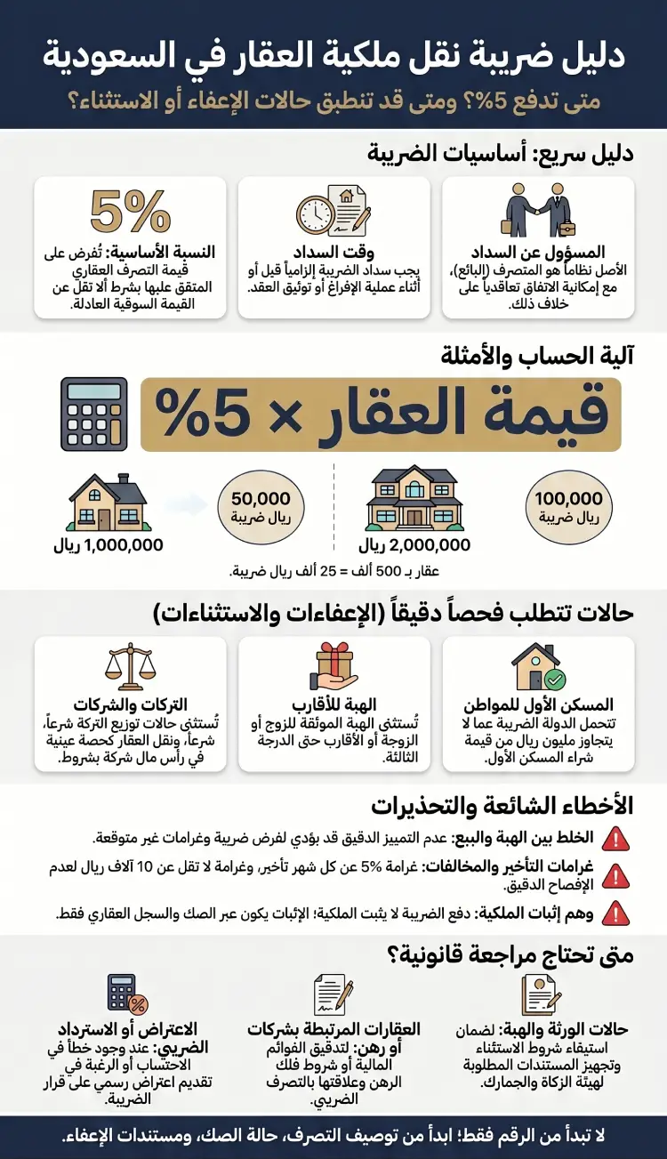إنفوغرافيك ضريبة نقل ملكية العقار