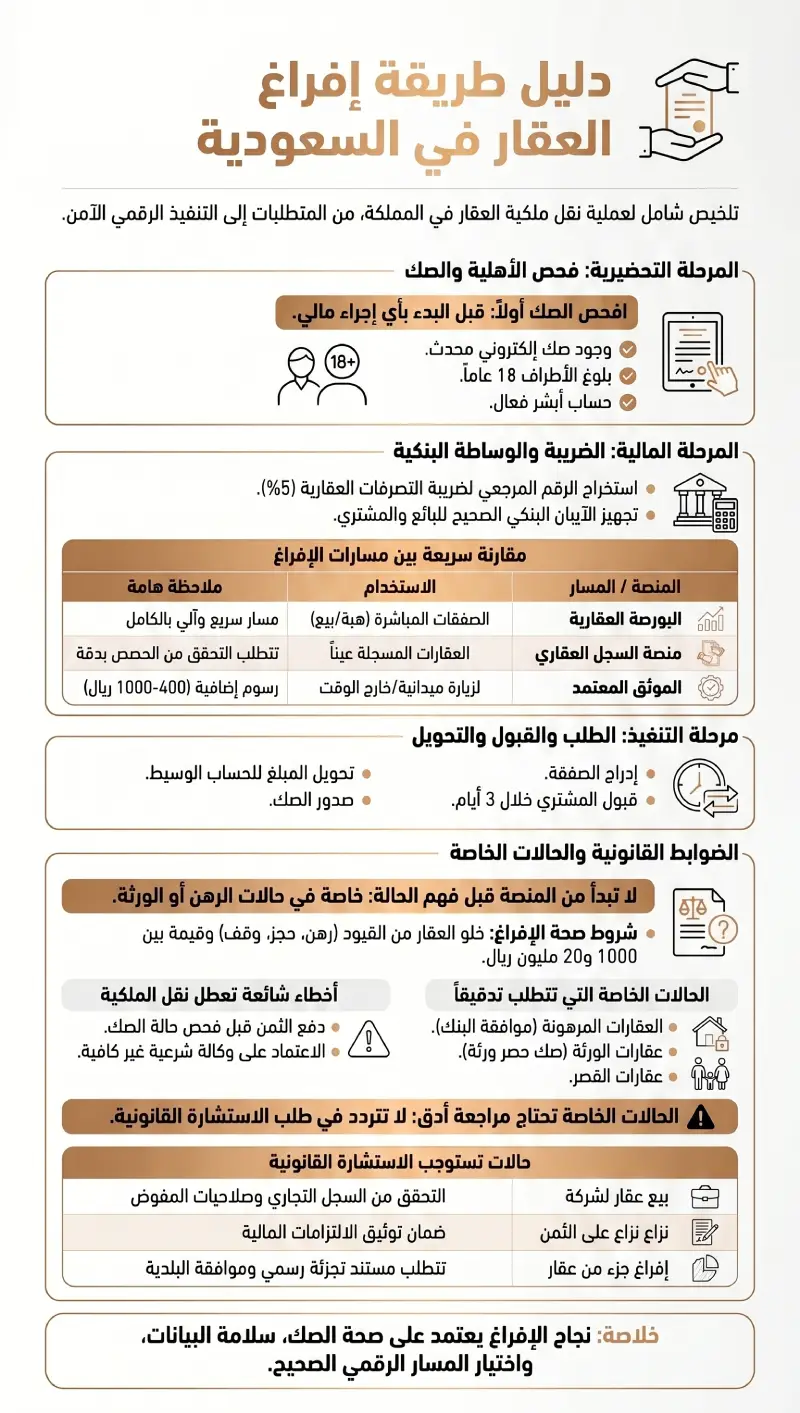 إنفوغرافيك طريقة إفراغ العقار