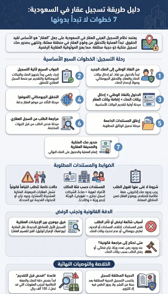 إنفوغرافيك طريقة تسجيل عقار