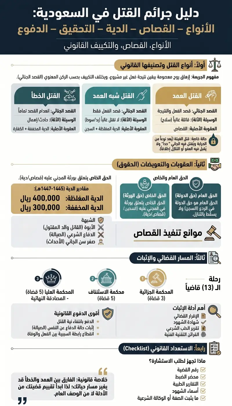إنفوغرافيك جرائم القتل في السعودية