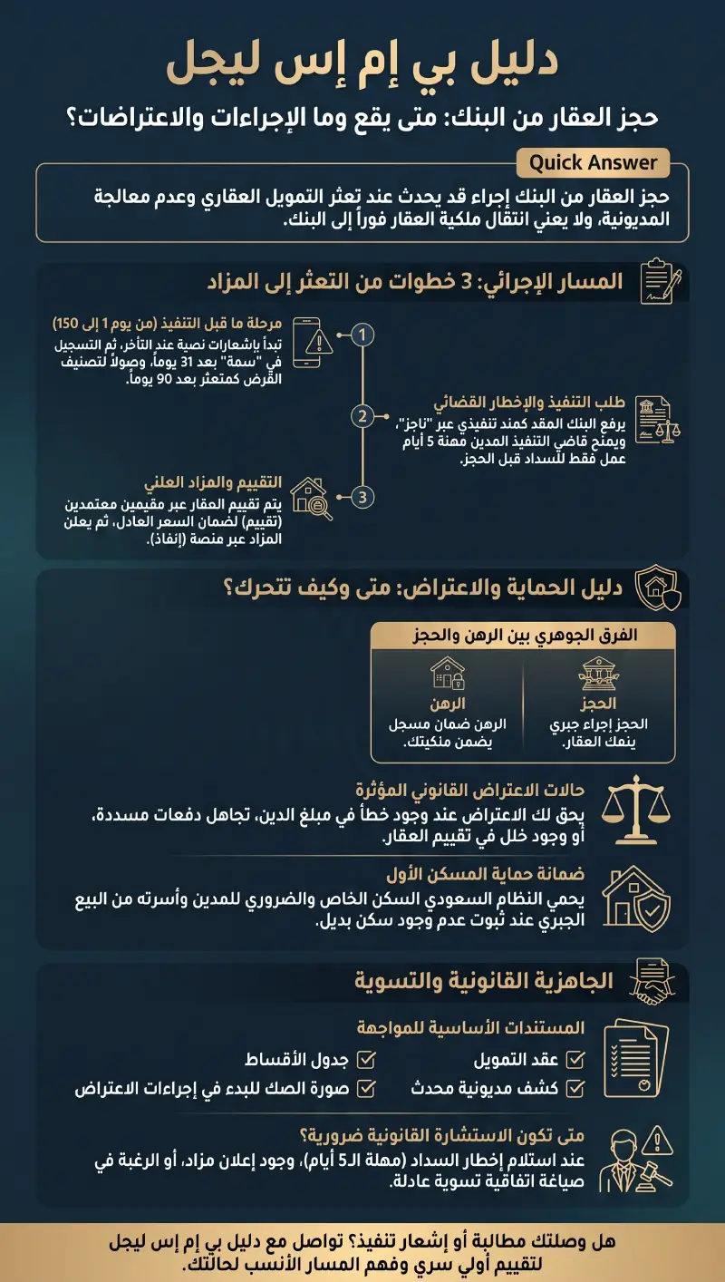 إنفوغرافيك حجز العقار من البنك