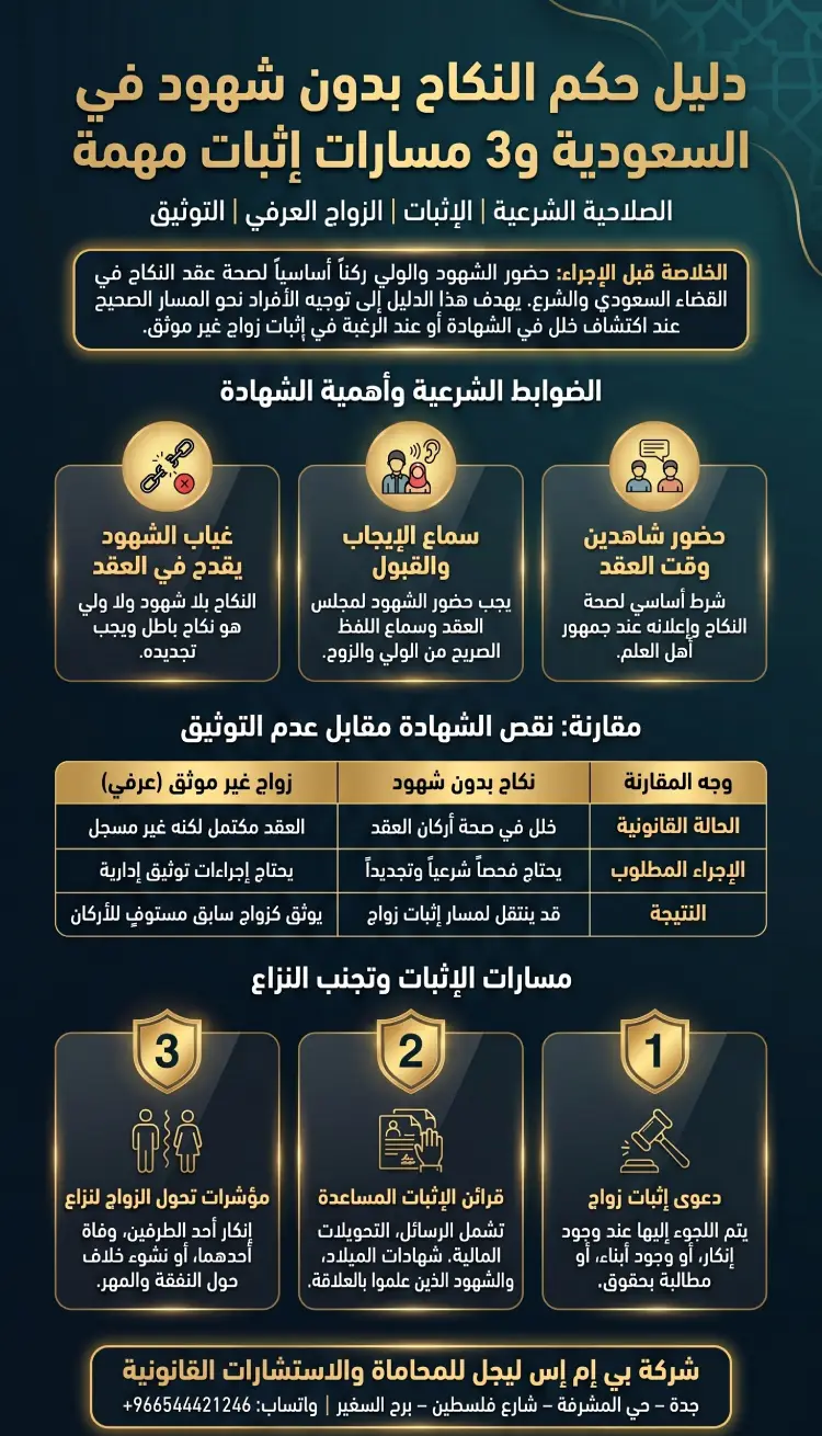إنفوغرافيك حكم النكاح بدون شهود
