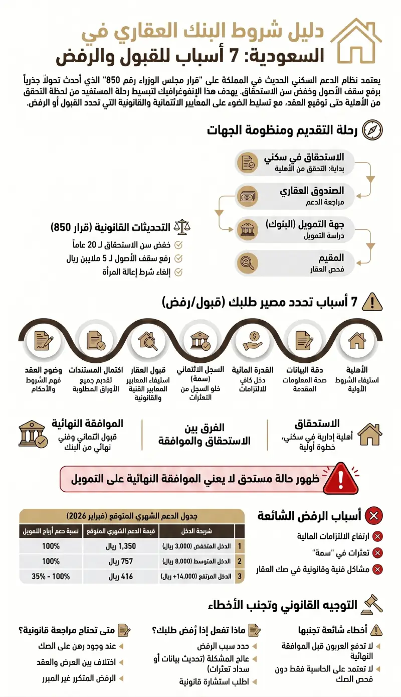 إنفوغرافيك شروط البنك العقاري