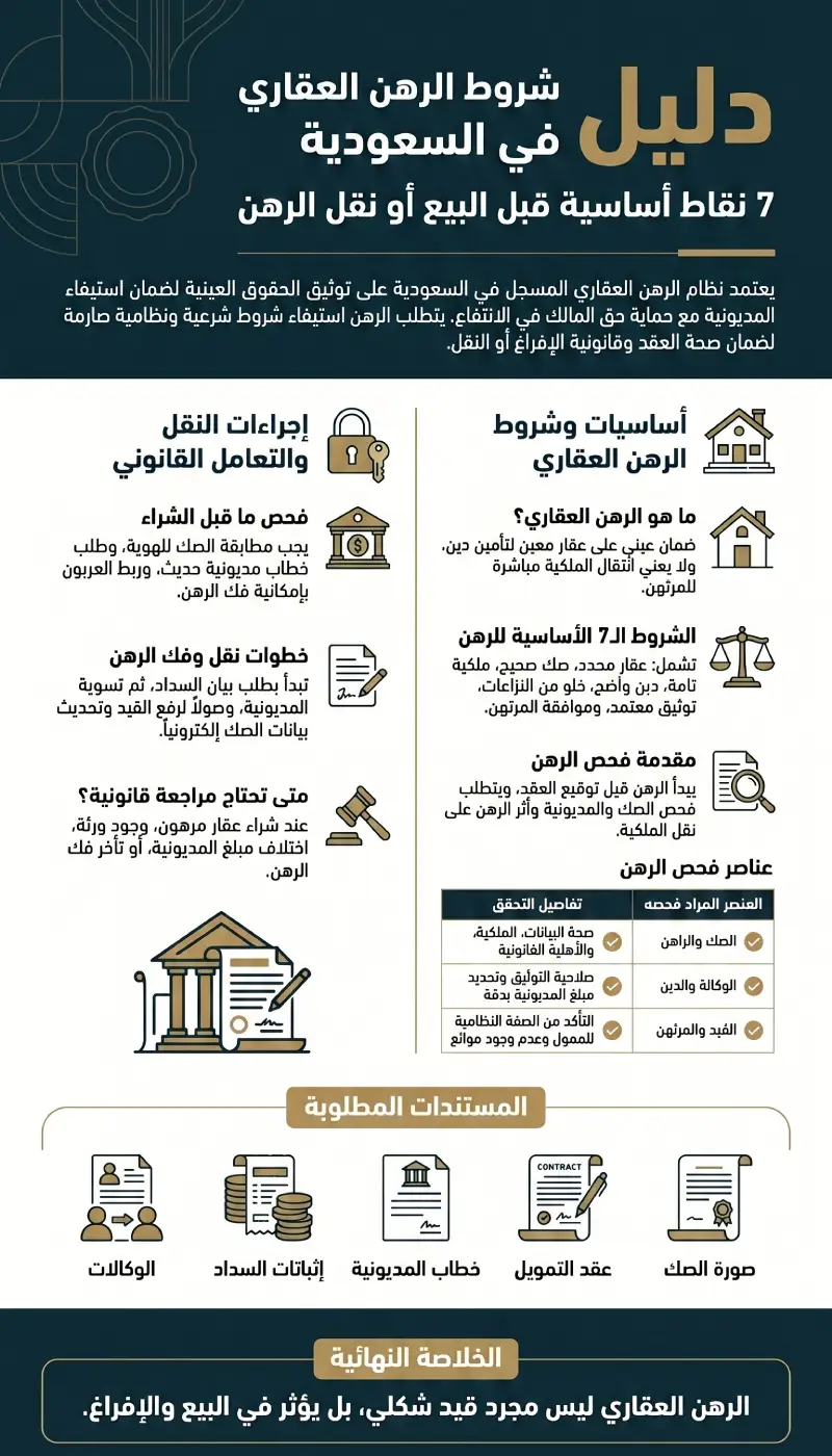 إنفوغرافيك شروط الرهن العقاري