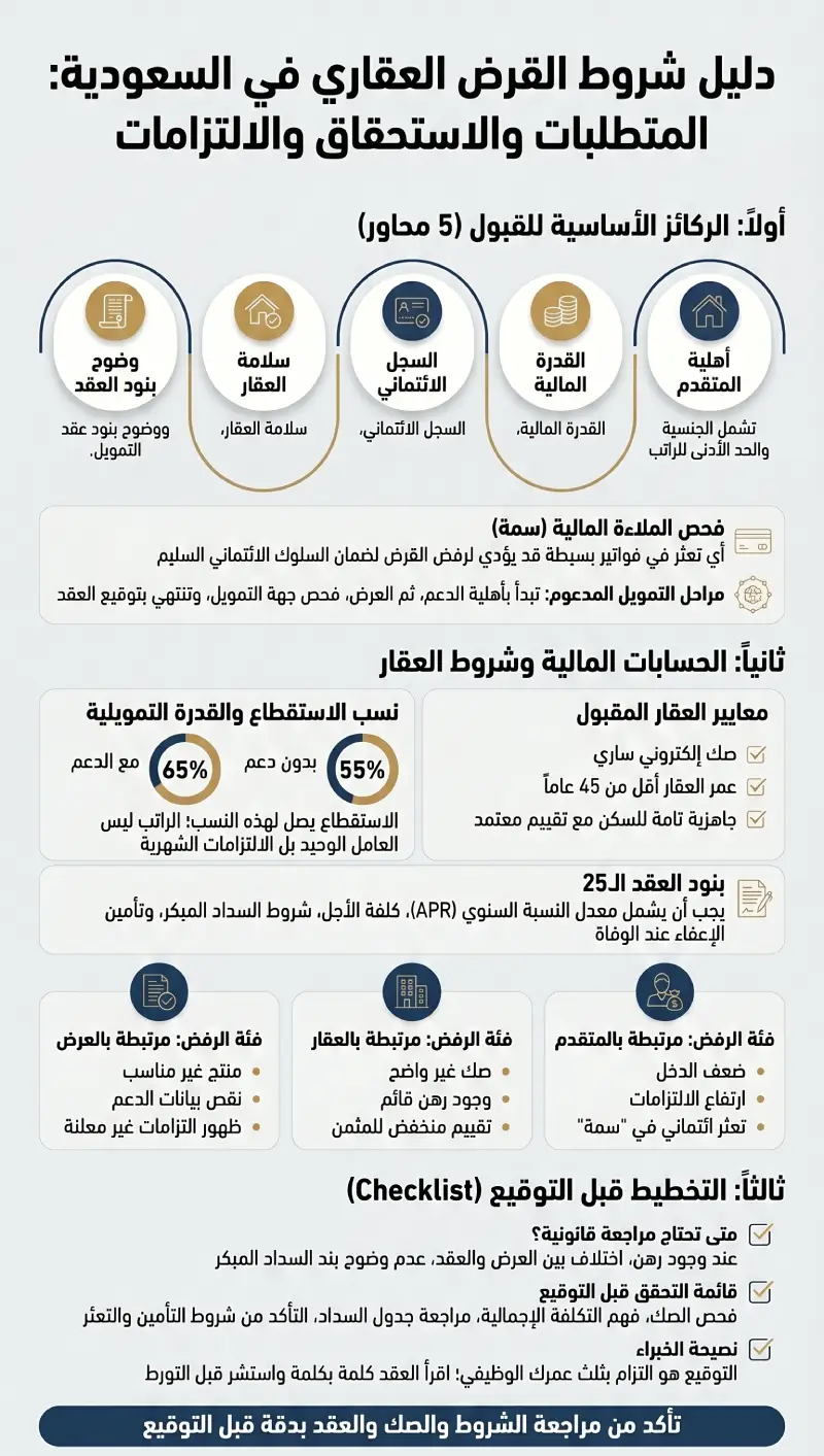 إنفوغرافيك شروط القرض العقاري