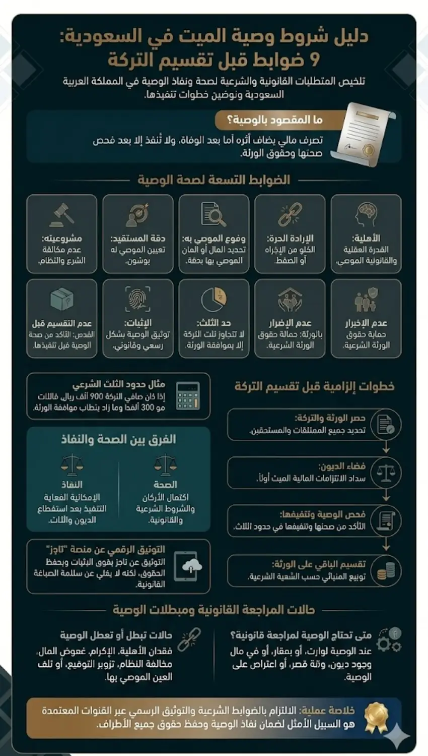 إنفوغرافيك شروط وصية الميت