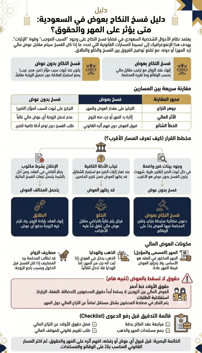 إنفوغرافيك فسخ النكاح بعوض
