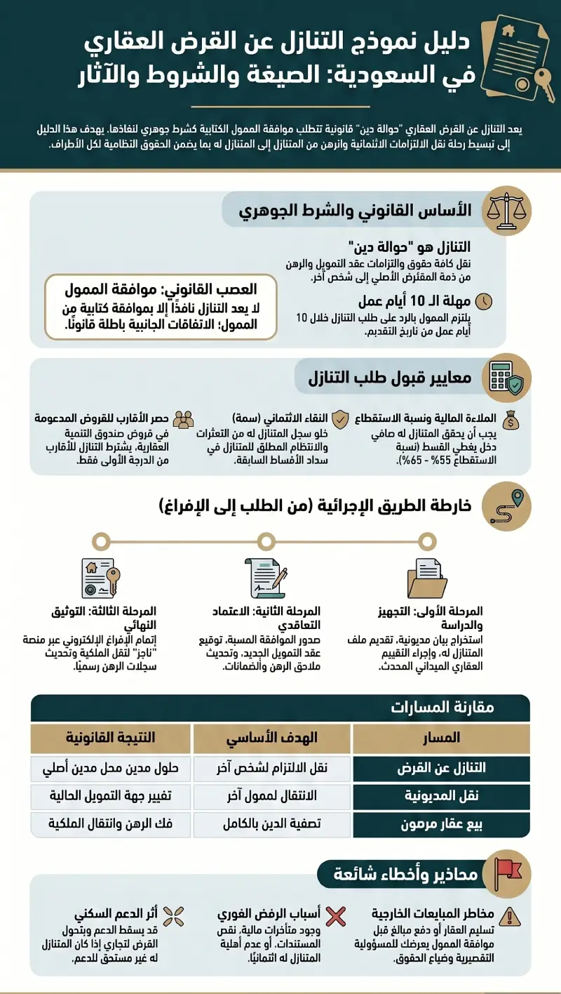 إنفوغرافيك نموذج التنازل عن القرض العقاري
