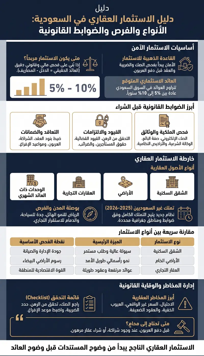 إنفوغرافيك الاستثمار العقاري في السعودية