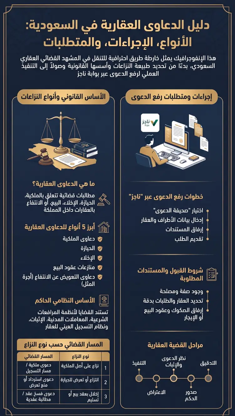إنفوغرافيك الدعاوى العقارية في السعودية