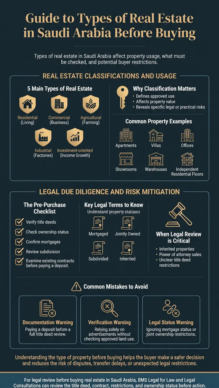 Infographic Types of Real Estate in Saudi Arabia