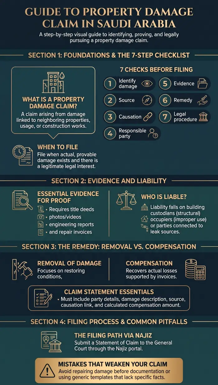 Infographic Property Damage Claim in Saudi Arabia