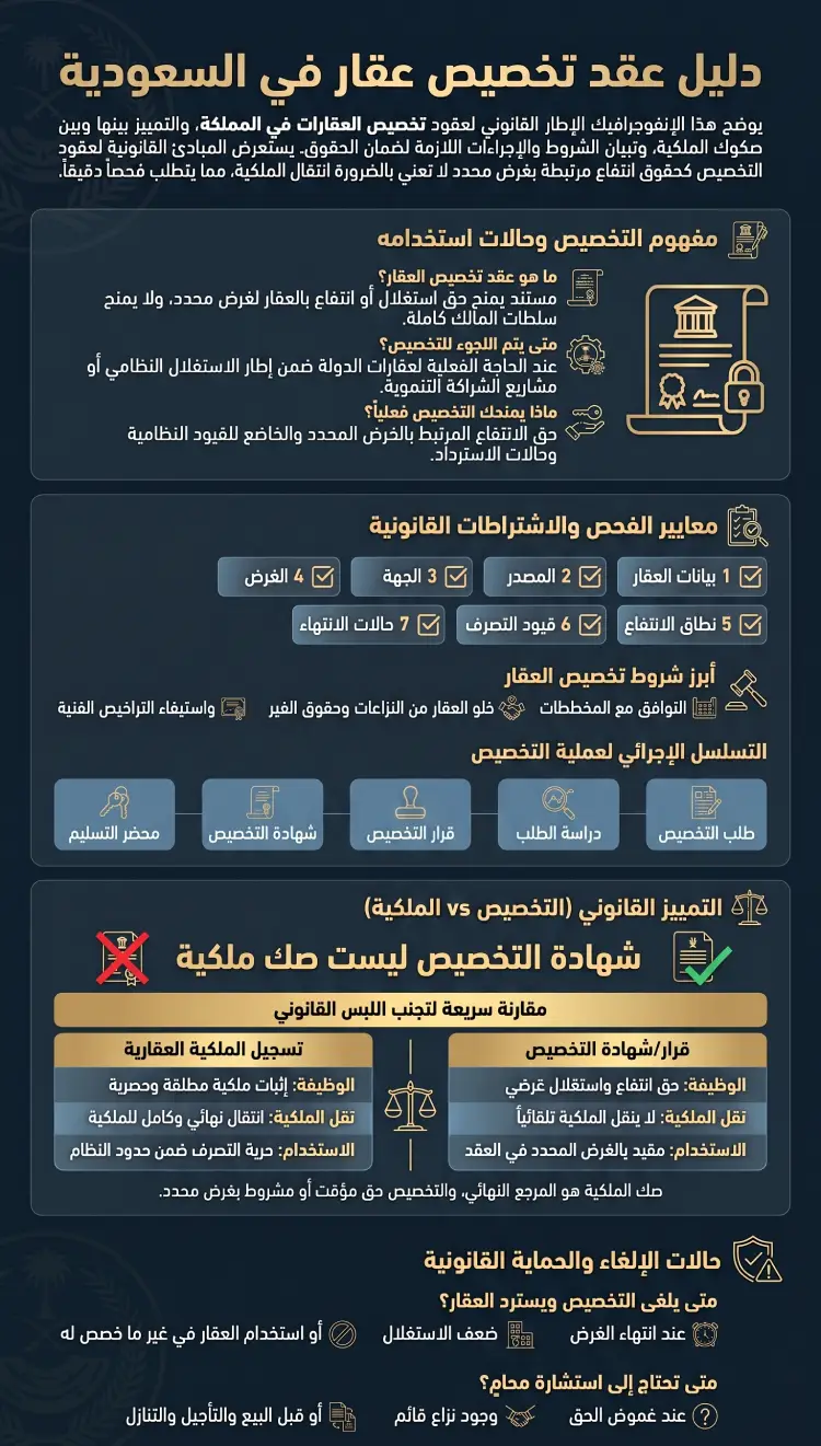 إنفوغرافيك عقد تخصيص عقار