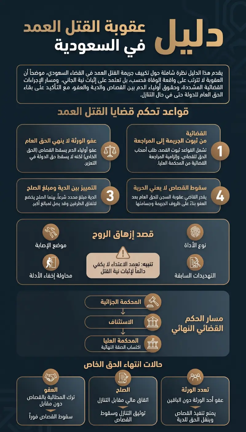إنفوغرافيك عقوبة القتل العمد