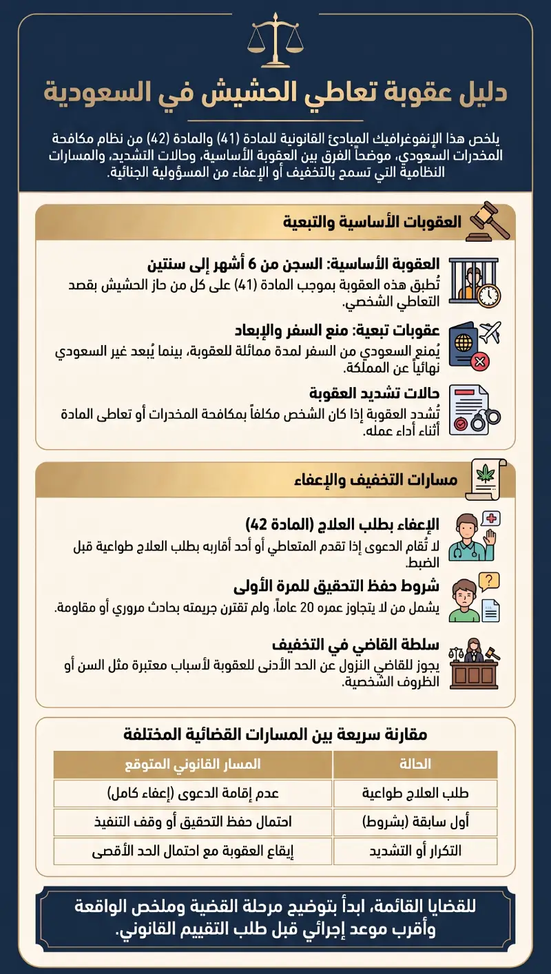 إنفوغرافيك عقوبة تعاطي الحشيش
