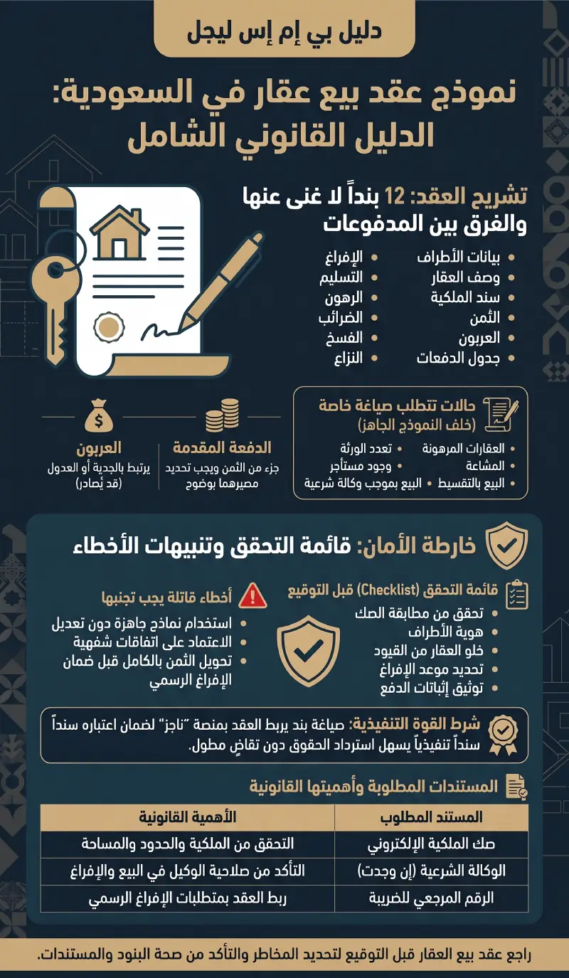 إنفوغرافيك نموذج عقد بيع عقار