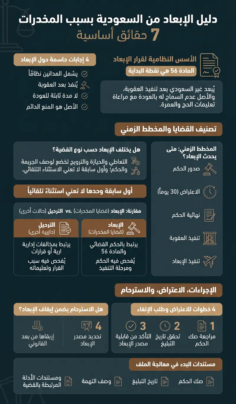 إنفوغرافيك الإبعاد من السعودية بسبب المخدرات