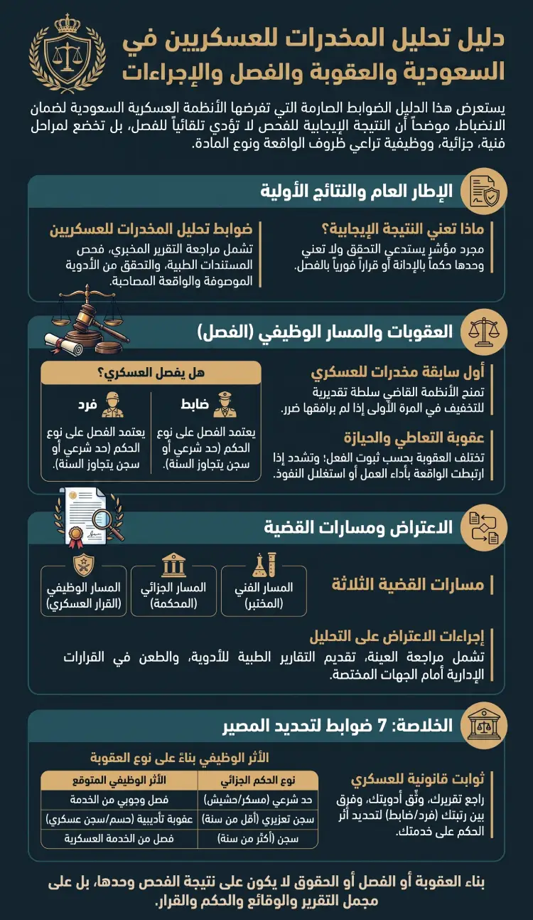 إنفوغرافيك تحليل المخدرات للعسكريين