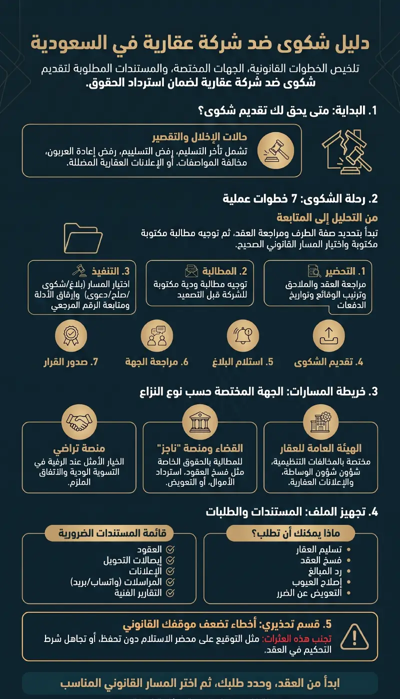 إنفوغرافيك شكوى ضد شركة عقارية