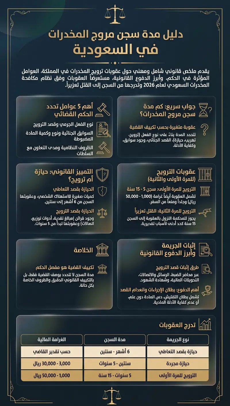 إنفوغرافيك مدة سجن مروج المخدرات