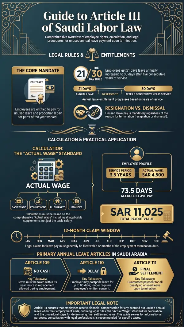 Infographic Article 111 of Saudi Labor Law