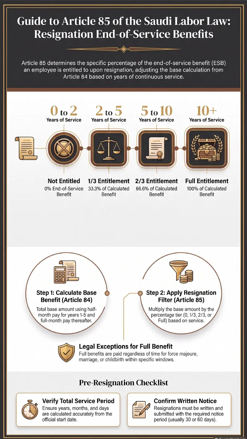 Infographic Article 85 of the Saudi Labor Law