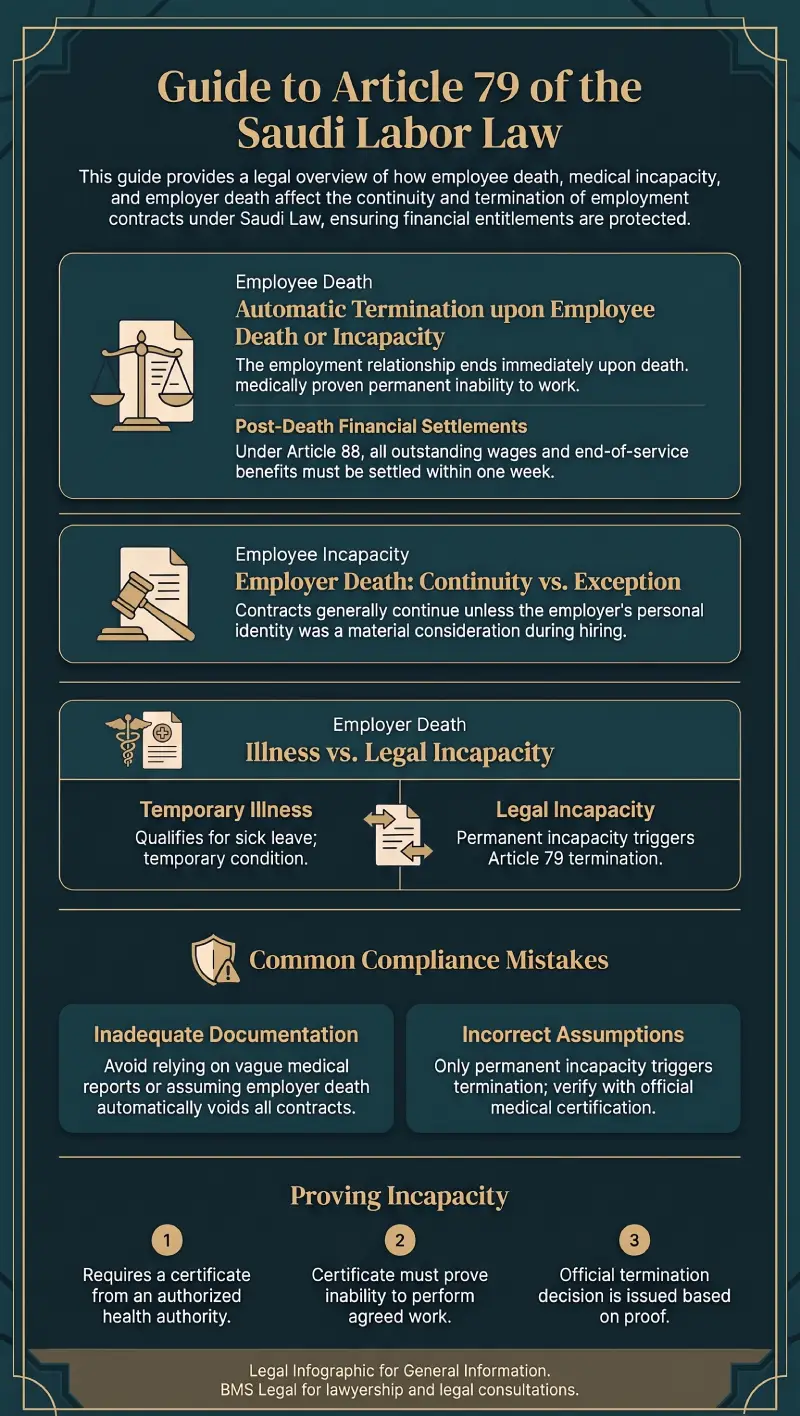 Infographic – Article 79 of the Saudi Labor Law