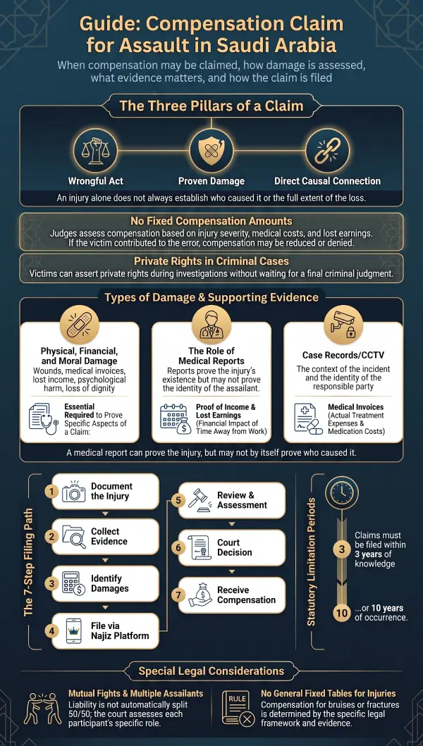 Infographic Compensation Claim for Assault in Saudi Arabia