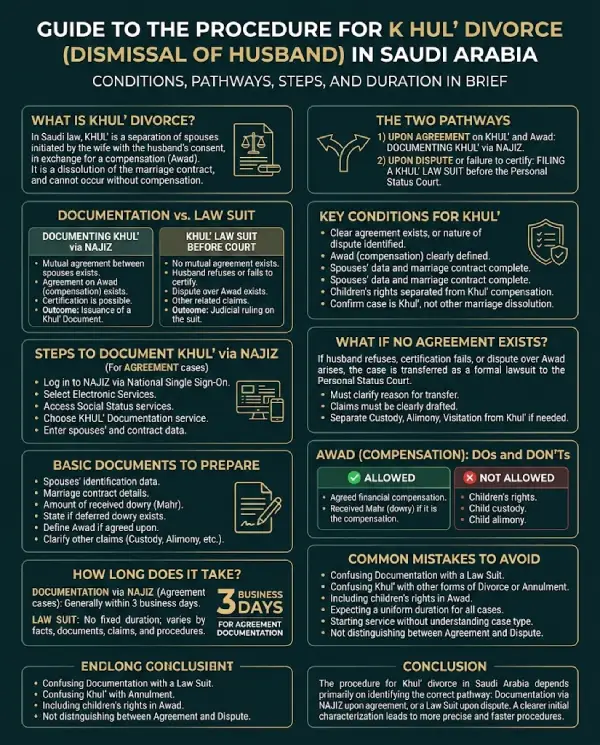 Infographic How to Get Khula in Saudi Arabia