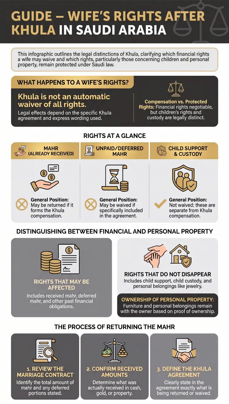 Infographic – Wife’s Rights After Khula in Saudi Arabia