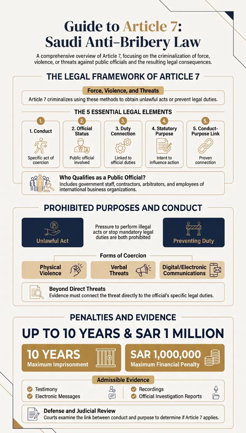 Infographic Article 7 of the Saudi Anti-Bribery Law