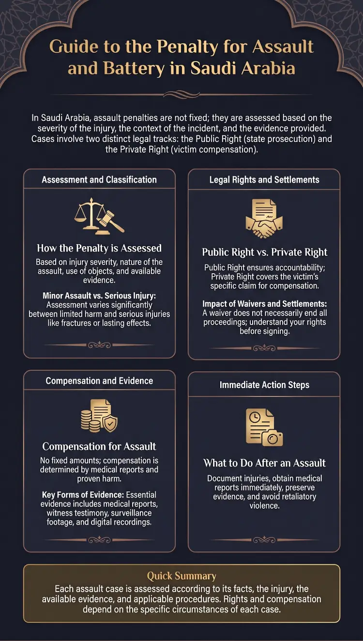 Infographic – Penalty for Assault and Battery in Saudi Arabia