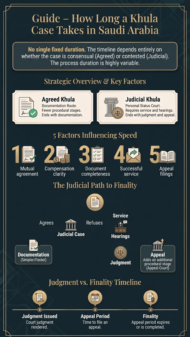 Infographic – How Long a Khula Case Takes in Saudi Arabia