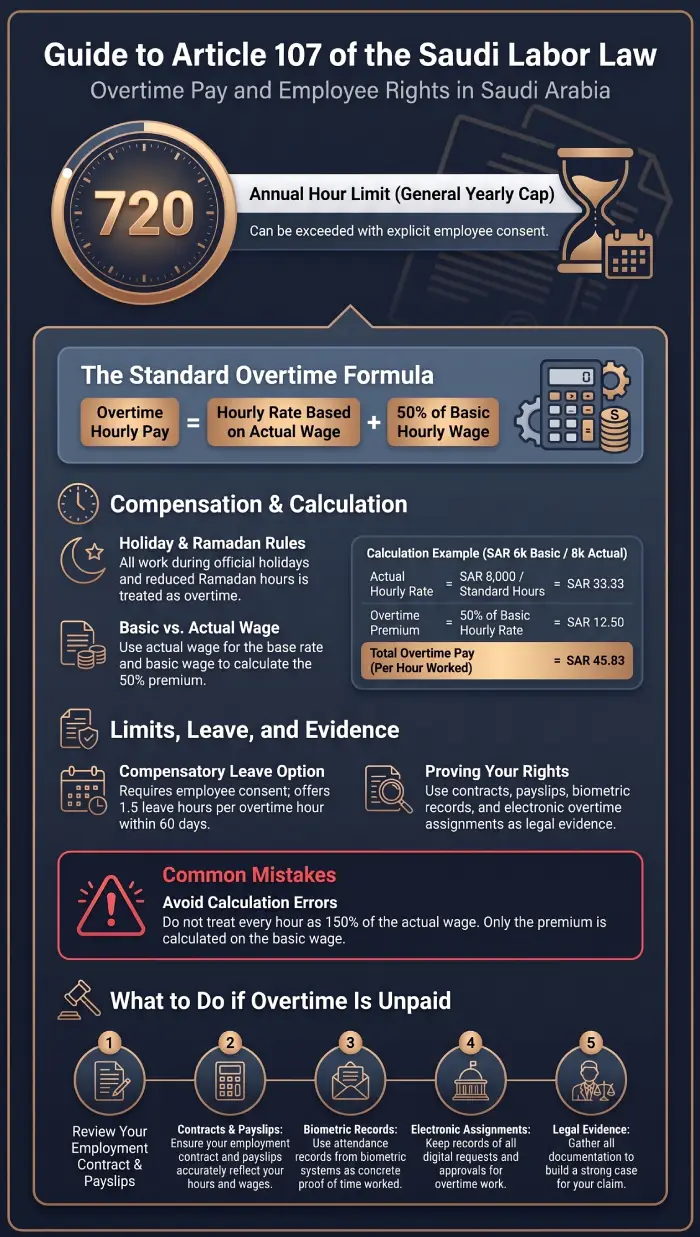 إنفوغرافيك Article 107 of the Saudi Labor Law