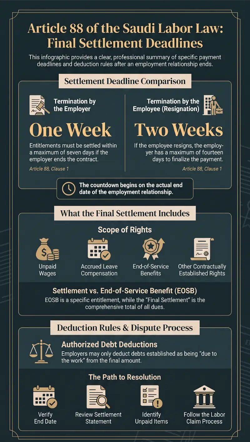 Infographic – Article 88 of the Saudi Labor Law