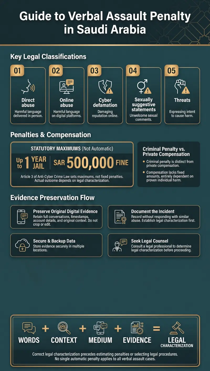 Infographic Verbal Assault Penalty in Saudi Arabia