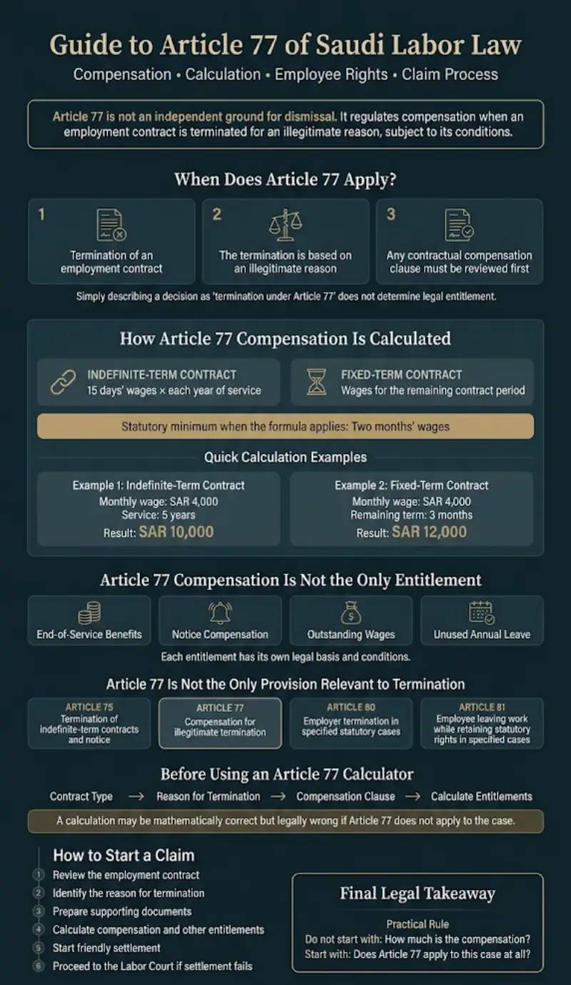 Infographic Article 77 of Saudi Labor Law