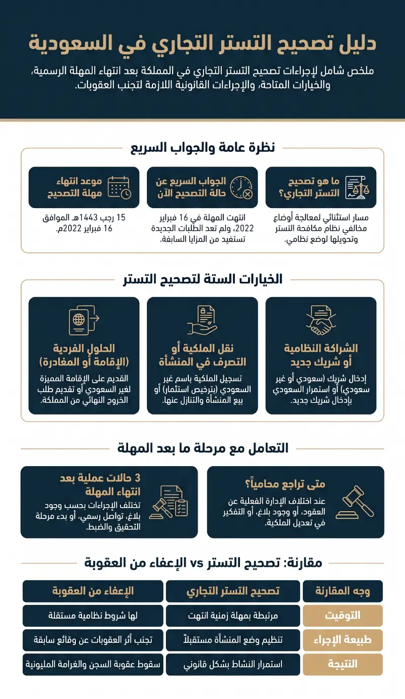 إنفوغرافيك تصحيح التستر التجاري