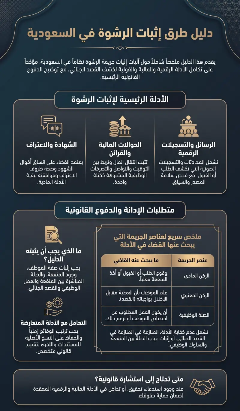 إنفوغرافيك طرق إثبات الرشوة