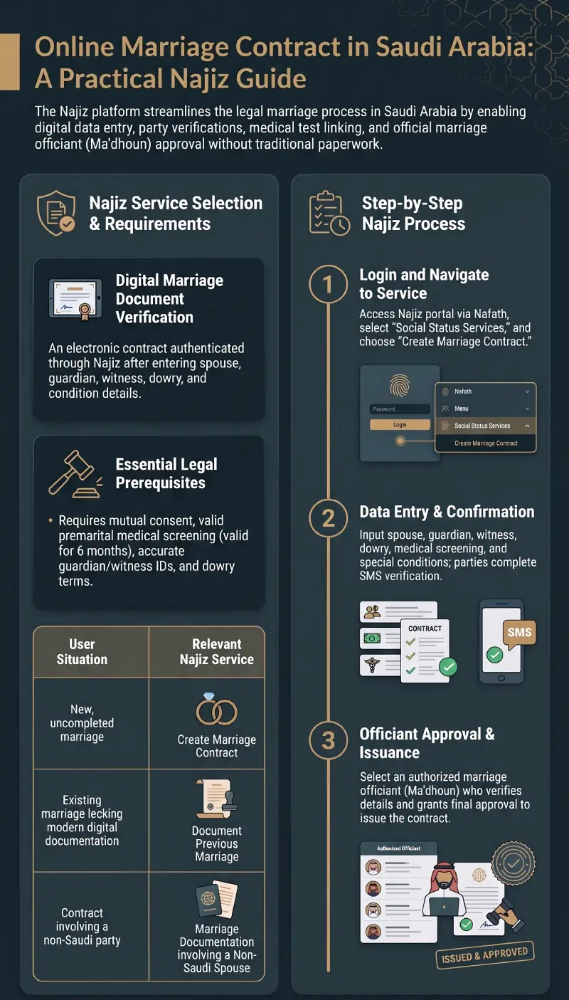Infographic Online Marriage Contract in Saudi Arabia