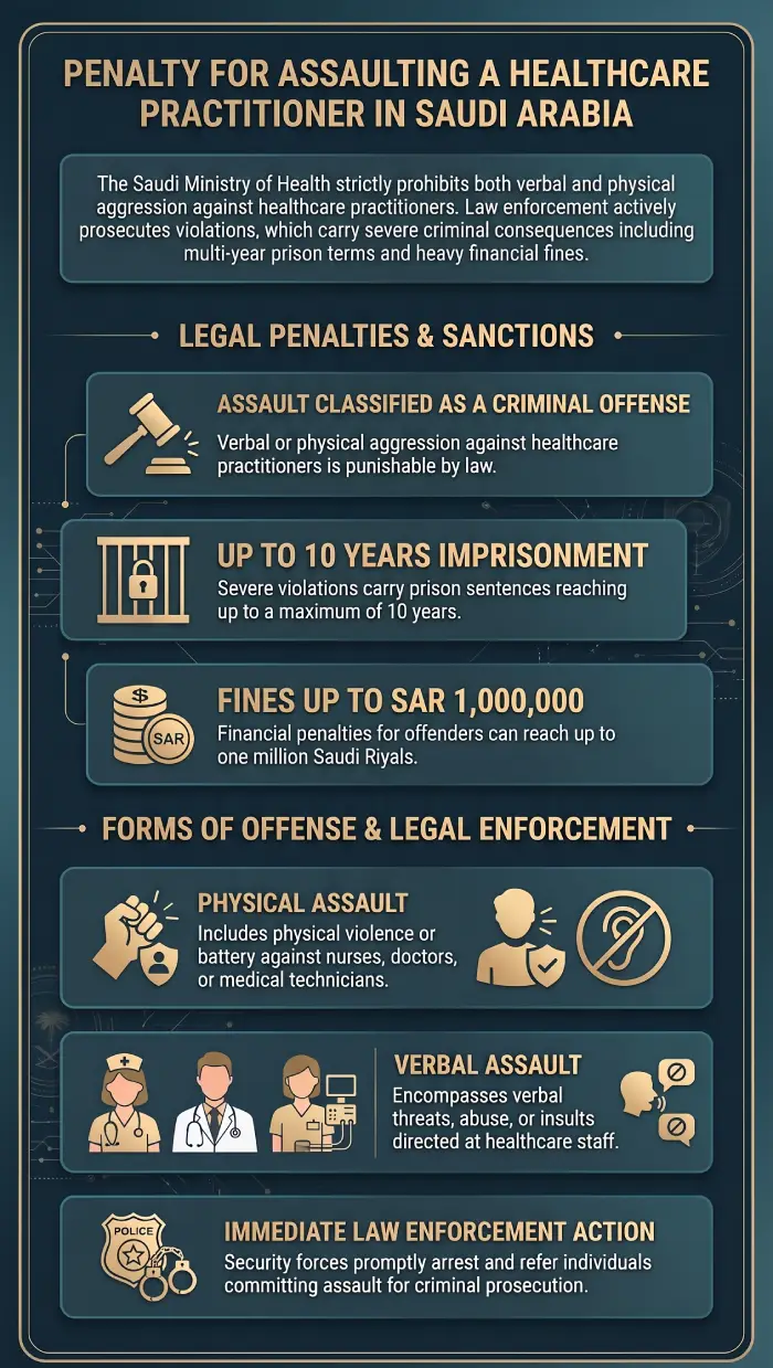 Infographic: Penalty for Hitting a Manager at Work in Saudi Arabia